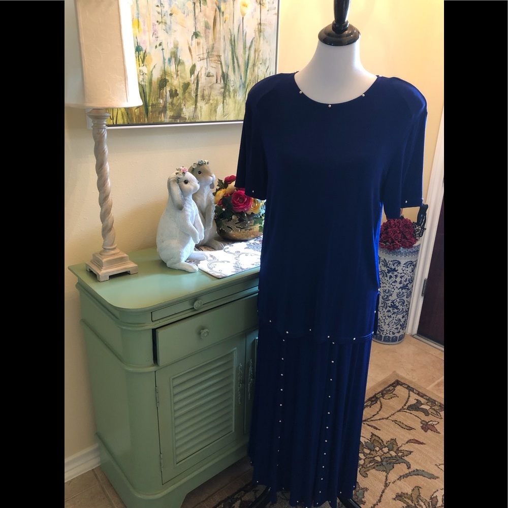 Peaces U.S.A. Vintage Royal Blue Skirt Set